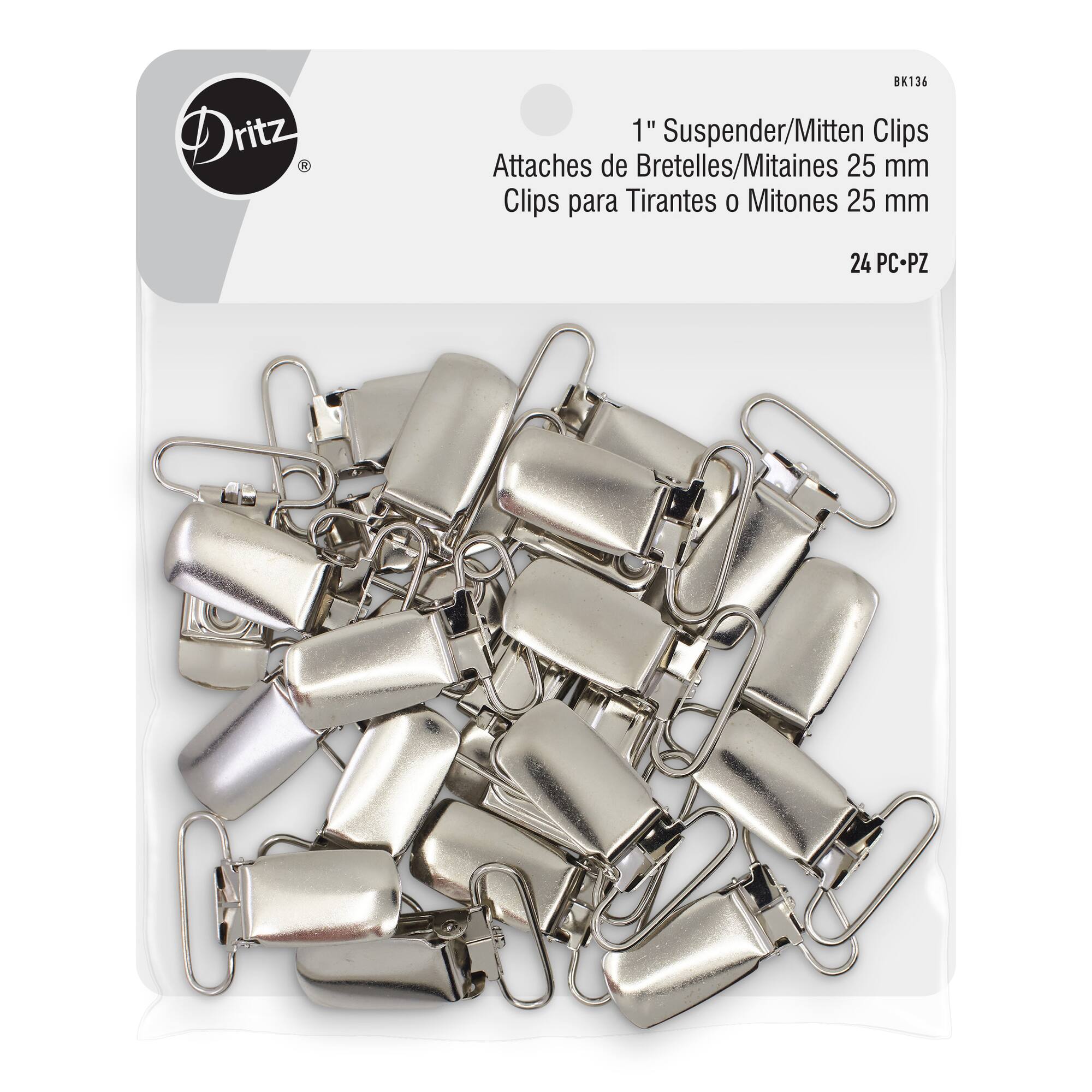 Dritz® Silver 1" Suspender/Mitten Clips, 24ct.